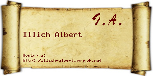 Illich Albert névjegykártya